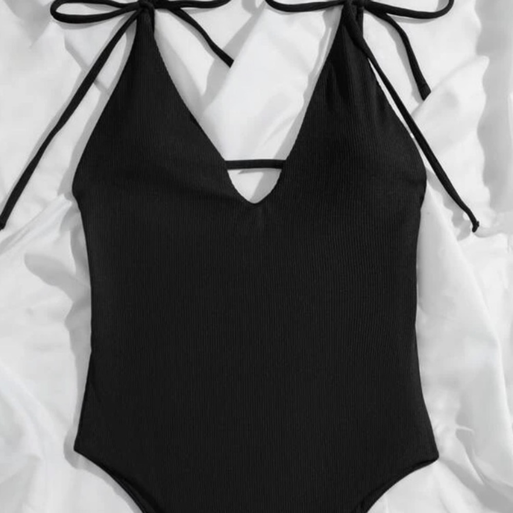 SHEIN rib knit one-piece swimsuit